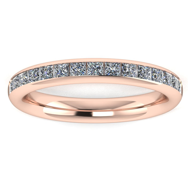 Princess Cut Diamond Channel Set Eternity Band Wedding Ring - HEERA DIAMONDS
