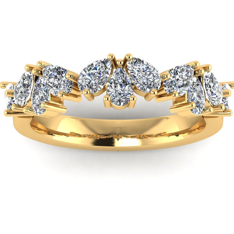 "Vivian" 1.00ct diamonds Pear Pattern Diamond Half Eternity Diamond Ring ET3 - HEERA DIAMONDS