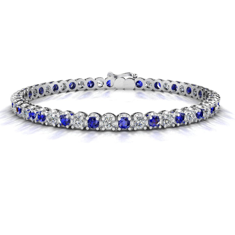 Round Brilliant Diamond and Sapphire Bracelet BR45558DS - HEERA DIAMONDS