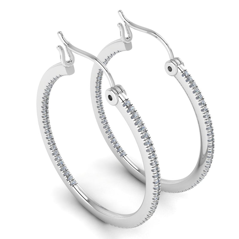 Lab Grown Diamond Platinum Hoop Earrings ER1D - HEERA DIAMONDS