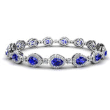 Halo Pear Shape 9 Carat Diamond and Sapphire Bracelet BRHAPSS - HEERA DIAMONDS