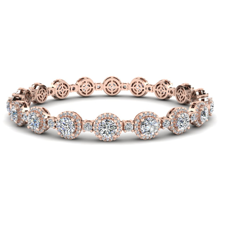 Round Brilliant Shape Halo 8.5 Carat Diamond Bracelet BRHARB - HEERA DIAMONDS