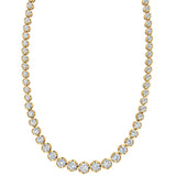 Round Brilliant Cut Graduating Diamond Half Illusion Set Necklace NE210021 - HEERA DIAMONDS