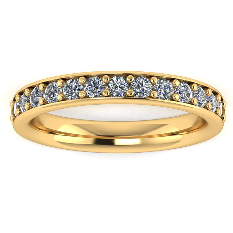 Natural Diamond Grain Set Eternity Band Wedding Ring - HEERA DIAMONDS