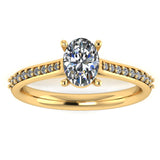 "Vivien" Oval Cut Diamond Channel Set Diamond Shoulder Engagement Ring DSOC09 - HEERA DIAMONDS