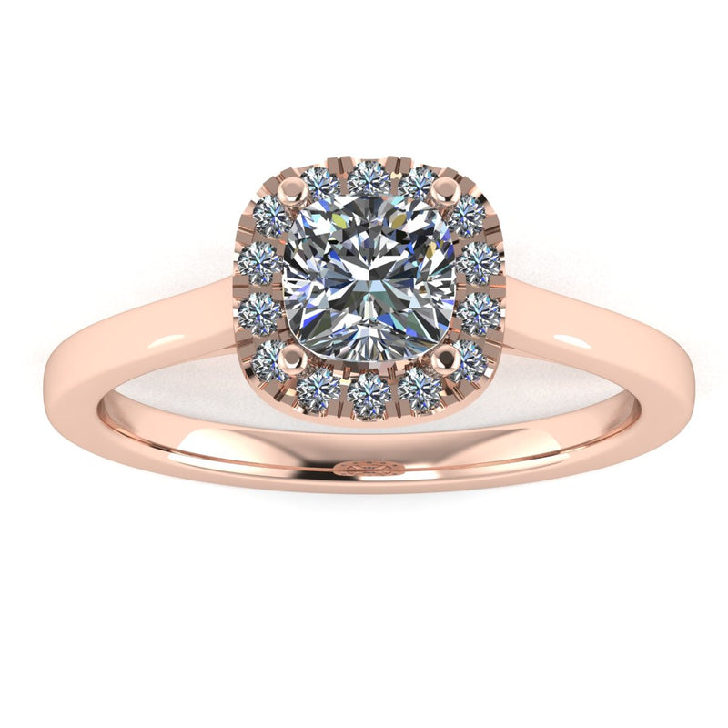 "Becky" Halo Cushion Cut Engagement Ring HACC03 - HEERA DIAMONDS
