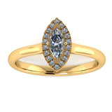 "Ashley" Halo Marquise Cut Engagement Ring HAMC02 - HEERA DIAMONDS