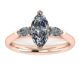 "Sophia" Three Stone Marquise Cut with Pear Cut Diamond Trilogy Engagement Ring 3SMC01 - HEERA DIAMONDS