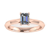 "Daphne" Solitaire Emerald Cut Diamond Engagement Ring SSEC07 - HEERA DIAMONDS