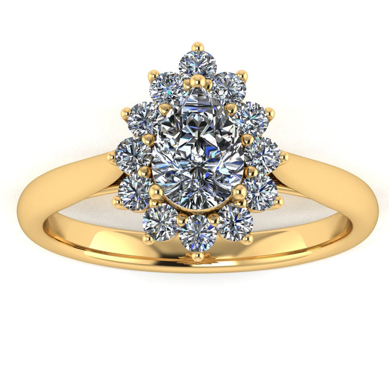 "Becky" Star Pear Cut Halo Engagement Ring HAPS05 - HEERA DIAMONDS