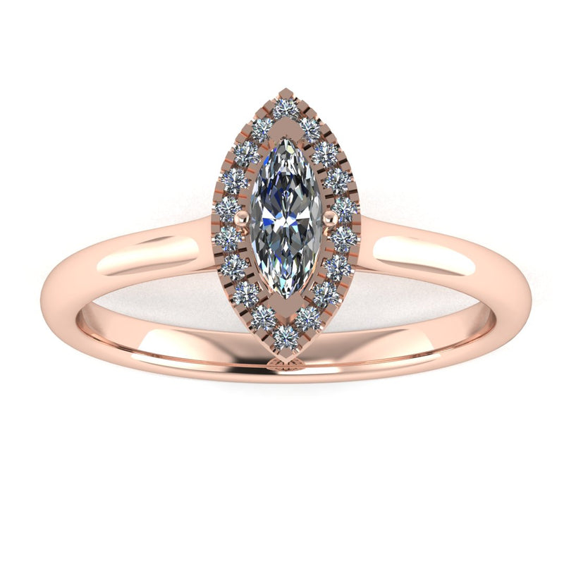 "Ashley" Halo Marquise Cut Engagement Ring HAMC02 - HEERA DIAMONDS