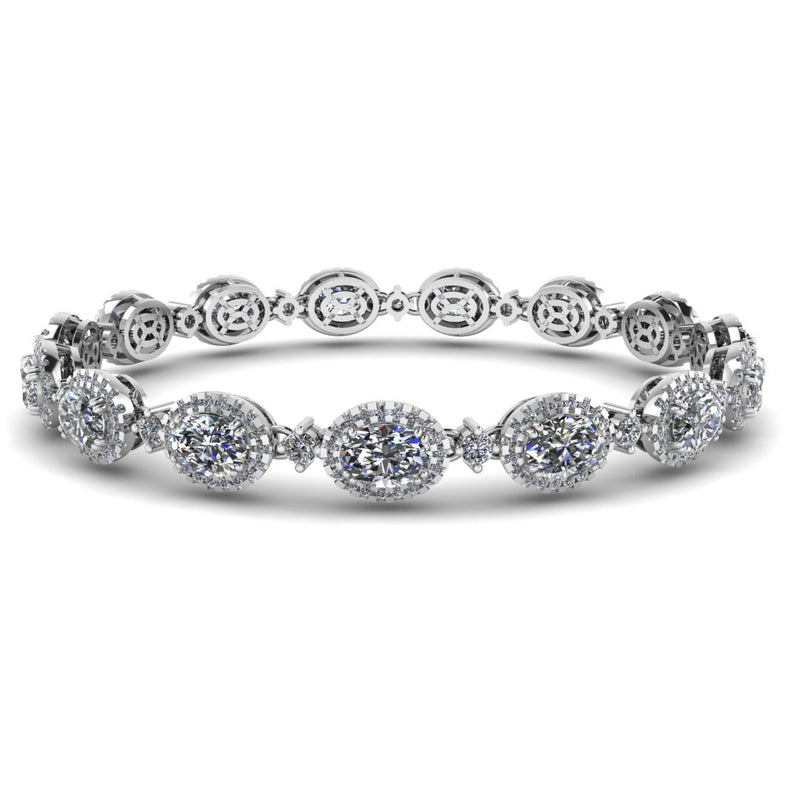 Oval Shape Halo 9 Carat Diamond Bracelet BRHAOC - HEERA DIAMONDS