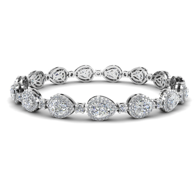 Pear Shape Halo 9 Carat Diamond Bracelet BRHAPS - HEERA DIAMONDS