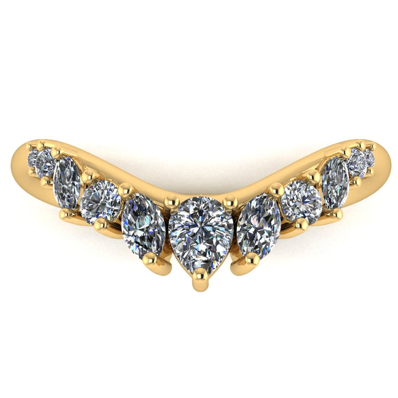 "Alice" Petals Pear, Marquise and Round Diamonds Shaped Eternity Band ET18 - HEERA DIAMONDS