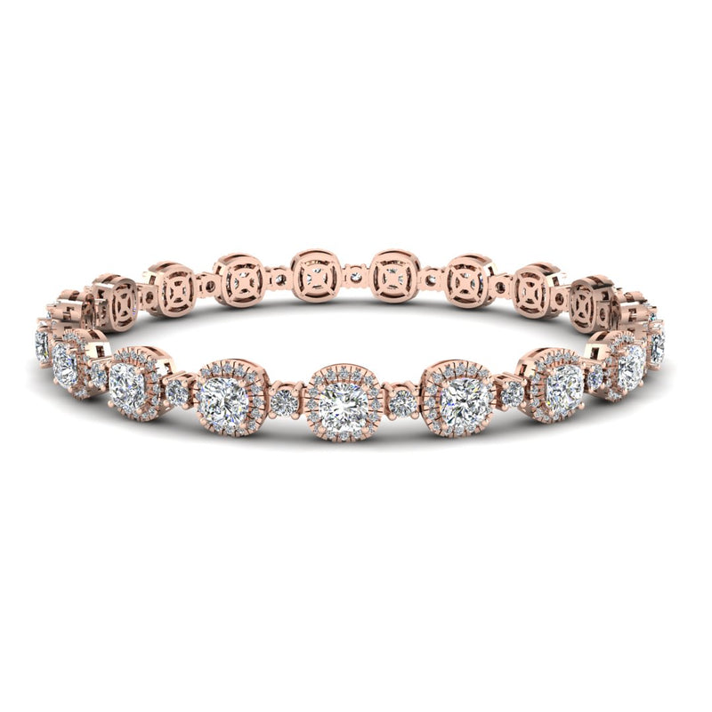 Cushion Shape Halo 8.5 Carat Diamond Bracelet BRHACC - HEERA DIAMONDS