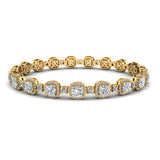 Cushion Shape Halo 8.5 Carat Diamond Bracelet BRHACC - HEERA DIAMONDS