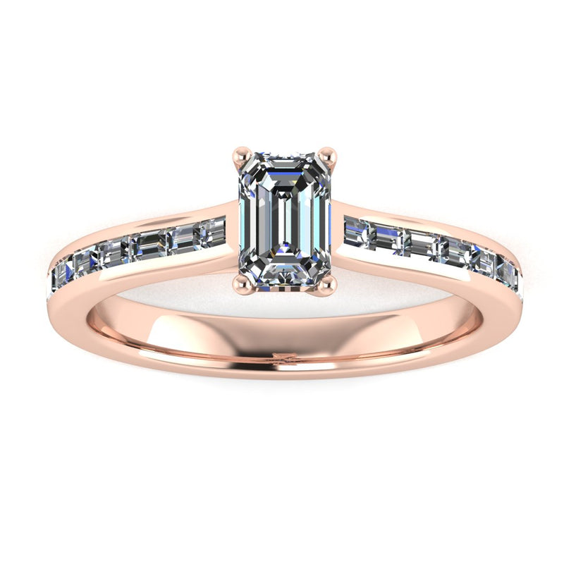 "Elara" Emerald Cut Diamond Horizontal Baguette Diamond Shoulder DSEC02 - HEERA DIAMONDS