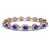 Halo Pear Shape 9 Carat Diamond and Sapphire Bracelet BRHAPSS - HEERA DIAMONDS