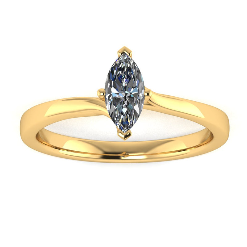 "Elle" Solitaire Marquise Cut Diamond Engagement Ring SSMC06 - HEERA DIAMONDS