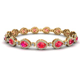 Halo Pear Shape 9 Carat Ruby and Diamond Halo Bracelet BRHAPSR - HEERA DIAMONDS