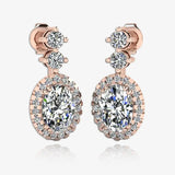 1.40 Carat Oval Shape Halo Lab Grown Diamond Drop Earrings E1OCD HEERA GOLD