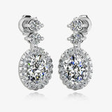 1.40 Carat Oval Shape Halo Lab Grown Diamond Drop Earrings E1OCD HEERA GOLD