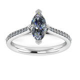 "Zora" Marquise Cut Diamond Grain Set Diamond Engagement Ring DSMC03 - HEERA DIAMONDS