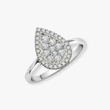 18ct White 0.40ct Natural Diamond Cluster Pear Shape Ring