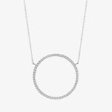 18ct White 0.43ct Diamond Circle Pendant - 18" Chain included HEERA DIAMONDS