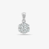 18ct White 0.50ct Diamond 7 Stone Cluster Pendant HEERA DIAMONDS