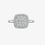 18ct White 0.55ct Dia Cluster Cushion Shape Ring HEERA DIAMONDS