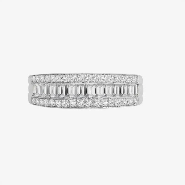 18ct White 0.94ct Round & Baguette Diamond Ring HEERA DIAMONDS