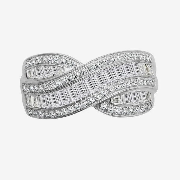 18ct White 1.09ct Round & Baguette Diamond Ring HEERA DIAMONDS