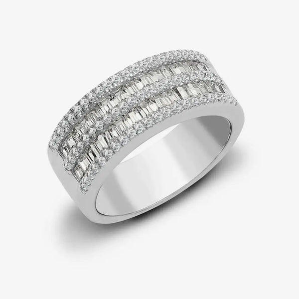 18ct White 1.18ct Round & Baguette Diamond Ring HEERA DIAMONDS