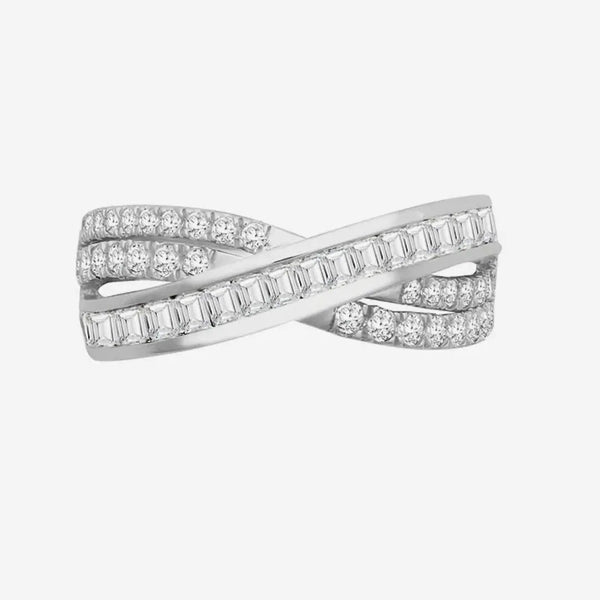 18ct White 1.28ct Diamond Plaited Ring HEERA DIAMONDS