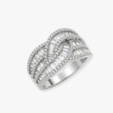 18ct White 1.83ct Round & Baguette Natural Diamond Ring