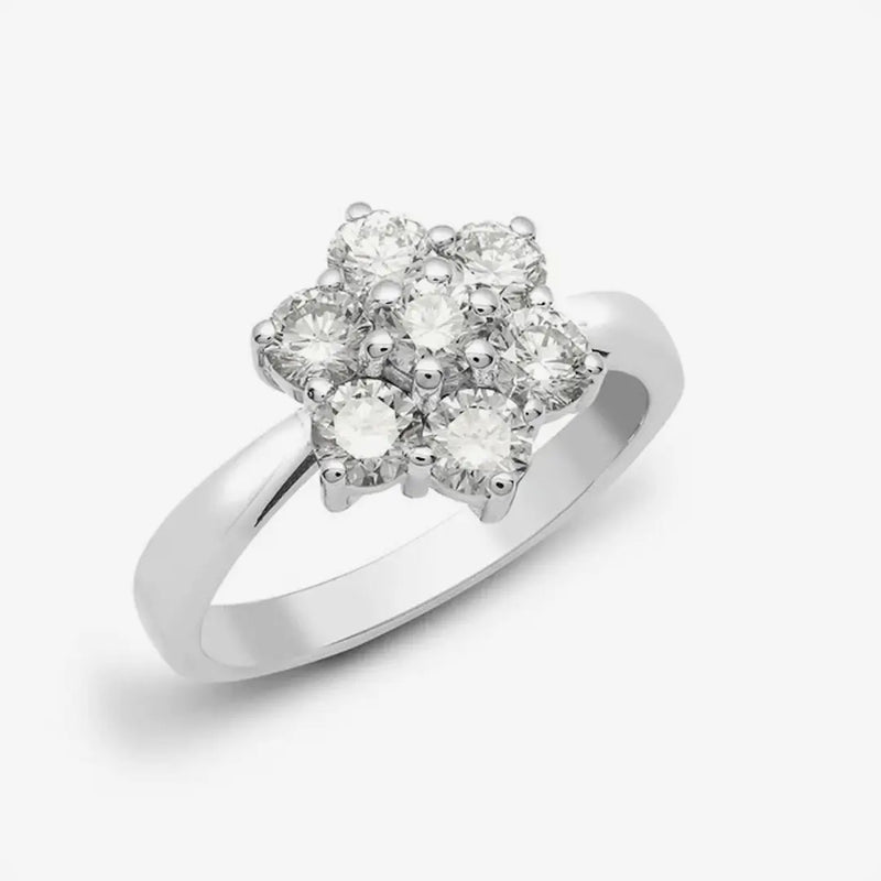 18ct White 2.00ct Diamond 7 Stone Cluster Ring HEERA DIAMONDS