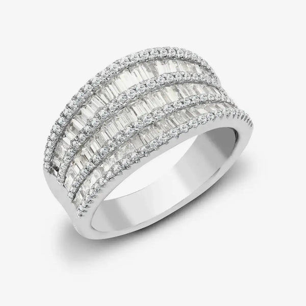 18ct White 2.21ct Round & Baguette Diamond Ring HEERA DIAMONDS