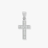 18ct White Cut & Baguette Natural Diamond Cross