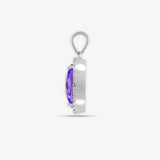 18ct White Gold Diamond And Amethyst Pendant HEERA DIAMONDS