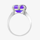 18ct White Gold Diamond And Amethyst Ring HEERA DIAMONDS