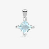 18ct White Gold Diamond And Aquamarine Pendant HEERA DIAMONDS
