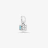 18ct White Gold Diamond And Blue Topaz Pendant HEERA DIAMONDS