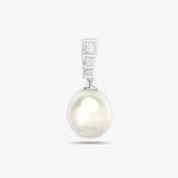 18ct White Gold Diamond And Pearl Pendant HEERA DIAMONDS