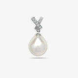 18ct White Gold Diamond And Pearl Pendant HEERA DIAMONDS