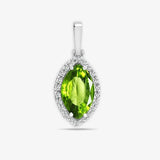 18ct White Gold Diamond And Peridot Pendant HEERA DIAMONDS