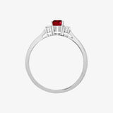 18ct White Gold Diamond And Ruby And 3 Stone Ring HEERA DIAMONDS