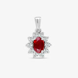 18ct White Gold Diamond And Ruby Pendant HEERA DIAMONDS