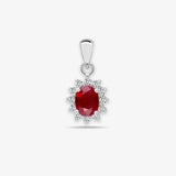 18ct White Gold Diamond And Ruby Pendant HEERA DIAMONDS