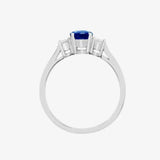 18ct White Gold Diamond And Sapphire And 3 Stone Ring HEERA DIAMONDS